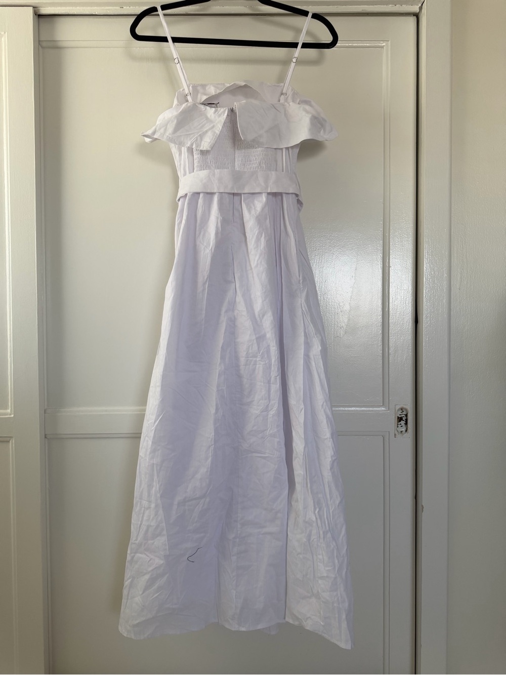 White Ruffle-Top Dress with Belt - Picture 3 of 3